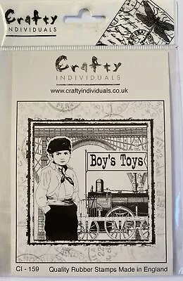 Crafty Individuals Boy's Toys Train Bare Collage Mixed Media UM Rubber Stamp • $6.35