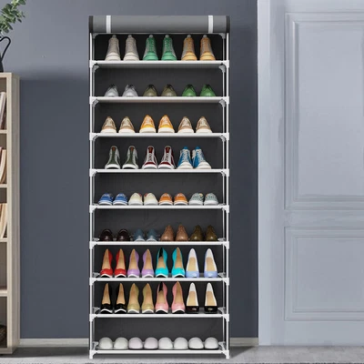 $20.49 • Buy Large 10 Tiers Shoes Rack Shoe Cabinet Hold 50 Pairs Dustproof Storage Shelves