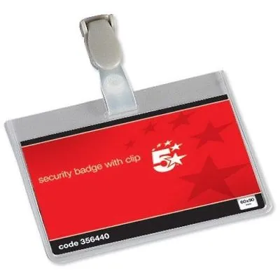 £12.99 • Buy 25 X Conference Visitor Name Badges Security Landscape With Plastic Clip 60x90mm