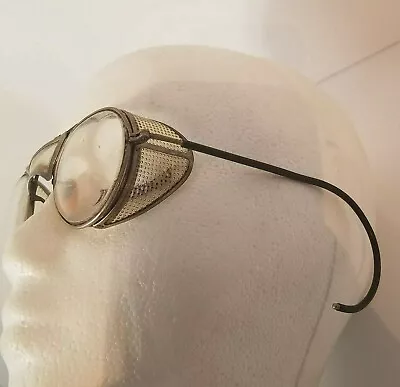 Vintage 1940s 1950s  Bausch & Lomb Motorcycle Safety Goggles Glasses W Sheilds • $89.77