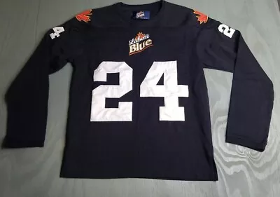 Labatt Blue Pilsner Brew Hockey Football Sewn 24 Jersey Large Maple Leaf 20X27 • $20.69