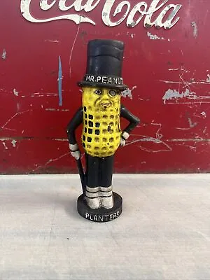 Vintage Mr. Peanut/Planters Cast Iron Bank 7- 7 3/4  Tall Piggy Bank Repo • $29.99