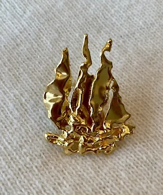 Jean Mahie 22k Yellow Gold Sailboat Brooch Pin • $2200