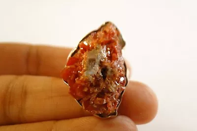 Moroccan Red Vanadinite Crystal 925 Sterling Silver Ring Size 9 • $59