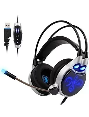 SADES 7.1 Surround Sound Stereo Pro PC USB Gaming Headset With Mic Bass Headband • £18.99