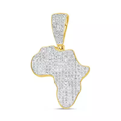 Africa - Yellow Gold Diamond Pendant | 0.88CTW | 14K | 17.7MM • $670