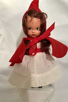 Vintage Bisque Nancy Ann Storybook Doll Little Red Riding Hood Pudgy W/Stand • $18.95