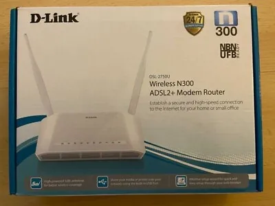 Genuine Wireless D-link N300 ADSL2+ Modem Router DSL-2750U • $19.42