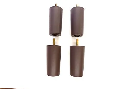 4  Round Dark Brown Plastic Tapered Furniture Legs Sofa Chair Loveseat Set Of 4 • $9.97