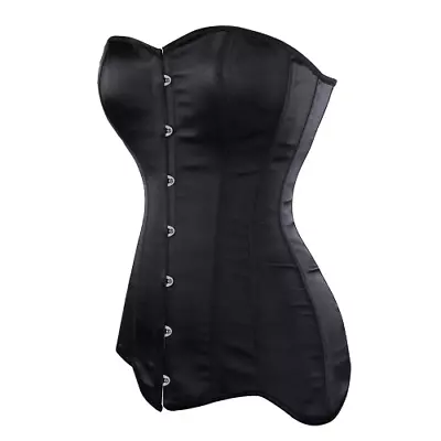 Women 14 Steel Boned Waist Training Satin Long Torso Overbust Shaper Corset • $38.47