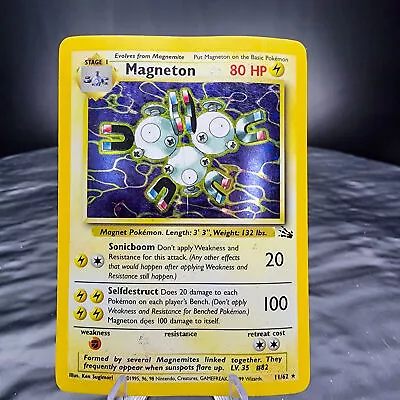 Damaged Magneton 11/62 Holo Unlimited Fossil Pokemon Card Rare Collectible • $4.95