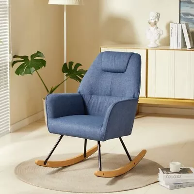 Rocking Chair Nursery Accent Chair Armchair Wingback Chair Padded Seat Lounge • $59.33