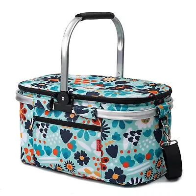 Solance - Foldable Waterproof Picnic  Shopping Or Cooler Basket With Strap 30L • £22