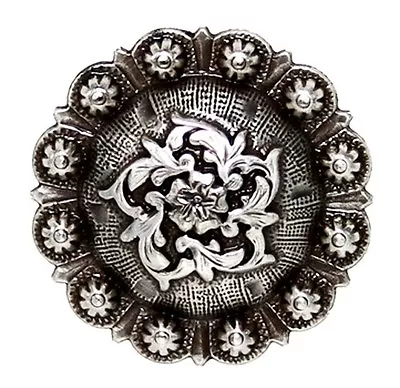 Western Lodge Cabin Kitchen Decor 1 1/2   Coloma Silver Concho Drawer Pulls (6) • $29.95