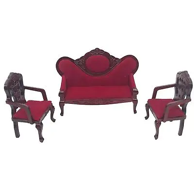Mini 1/12 Scale Sofa Dollhouse Miniature Furniture Rosewood Chairs Accessories • $15.49