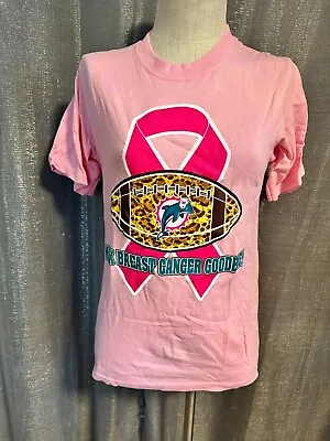 NEW Miami Dolphins Football NFL Breast Cancer Awareness Pink T-Shirt Small • $19.88