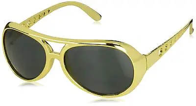 Rock N' Roll Gold Glasses Elvis Sunglasses 50s King Adult Costume Accessory • $6.95