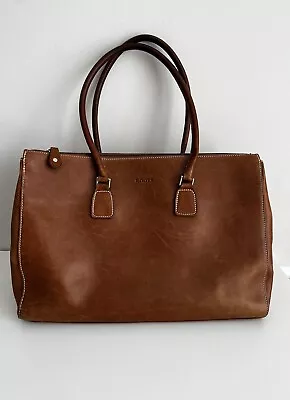 Roots Canada Genuine Vintage Tribe Leather Brown Satchel Bag Travel • $94.89