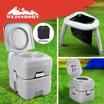 Weisshorn Portable Camping Toilet Flush Outdoor Potty Caravan Travel Boating • $102.95