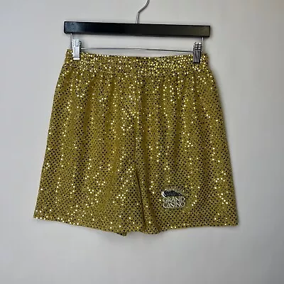 Vintage Shorts Adult 80s Gold Sequin Grand Casino Large Funky Women’s NWT A40 • $31.99