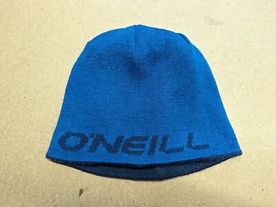 O'neill Vintage Beanie Hat One Size Reversible Blue Spell Out Skull Cap • $9.95