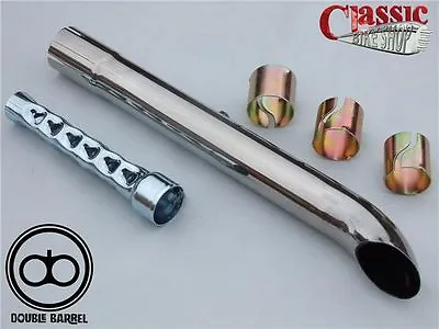 Universal Slash Cut Exhaust Extension Custom Cafe Racer Chopper Motorcycles • £43.95