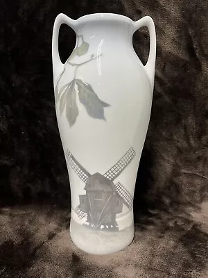 Large Antique Royal Copenhagen Denmark Vase Windmills • $149