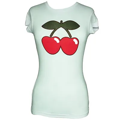 Pacha Ibiza Women's T Shirt Light Green Top Basic Cherry Logo Tee Night Club • £24.99