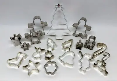 $12 • Buy Vintage Lot Of 20 Metal Christmas Cookie Cutters As Shown Sizes From 2  To 8 
