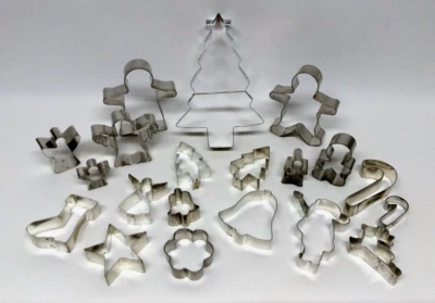 $12 • Buy Vintage Lot Of 20 Metal Christmas Cookie Cutters As Shown Sizes From 2  To 8 