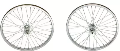 $84.99 • Buy 20  X 1.75 BMX Steel Front & Rear Freewheel 36 Spokes Bicycle Wheels Chrome
