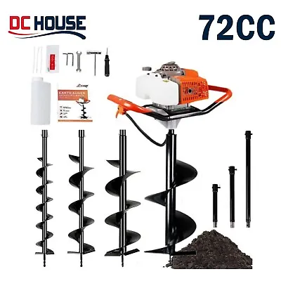 72CC 4HP Gas Powered Post Hole Digger W/ 4''6''8''10''12'' Earth Auger Optional • $124.99