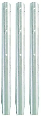 Metal Log Roll Stakes Lawn Edging Steel Garden Edging Spike Pins Galvanised 3Pcs • £10.98