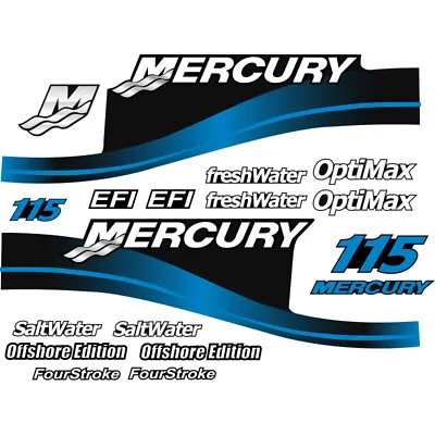 Mercury Outboard Decal Sticker Kit 115 HP Blue  • $59.99