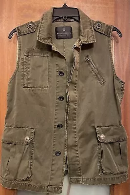 Maison Scotch Women Olive ButtonUp Denim Vest Photographer • $15