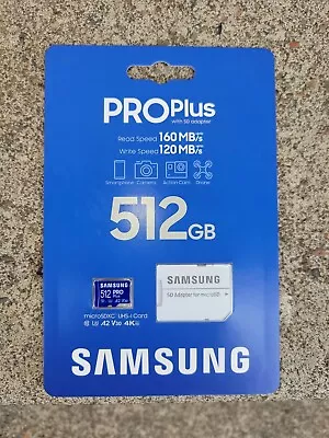 Samsung Pro Plus 512gb Micro SD Card MicroSD With SD Adapter Brand New. • $25