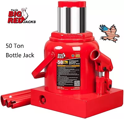 Big Red 50 Ton Torin Stubby Low Profile Heavy Duty Welded Bottle Jack T95007 • $103.99