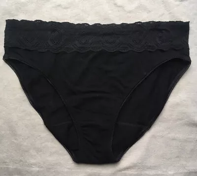 Marks & Spencer M&S Confidence High Leg Light Leak Black Full Brief Knicker 18 L • £12.99