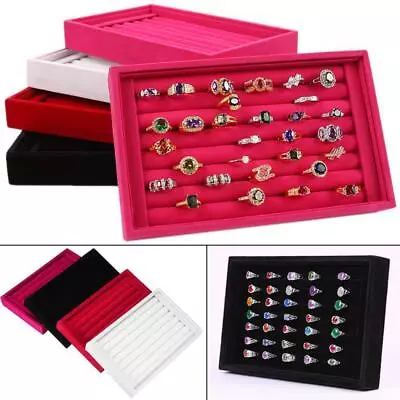 Earring Ring Jewelry Display Velvet Ring Tray Organizer Holder Storage Show Case • $7.21