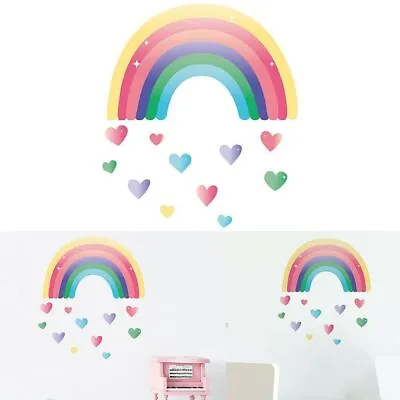Removable Nursery Wall Decal Stickers Rainbow Wall Sticker Love Heart Home Decor • $9.89