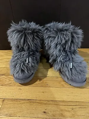 Ugg Classic Posh Mini Fur Thunder Cloud Sheepskin Fur Boot Us 6 • $109
