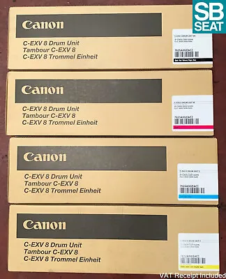 4-Pack Genuine Canon C-EXV 8 DRUM Units BK/C/M/Y IR C2620 3200 3220N VAT Inc • £289.95