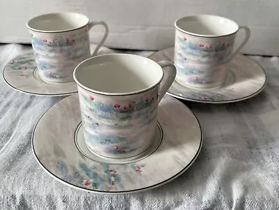 Mikasa Maxima Monet Tea Cup And Saucer Set Of 3 CAK 01 • $32