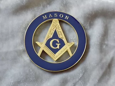 Masonic 3  Car Emblem Master Mason Square Compass Fraternity Metal NEW! • $12.69