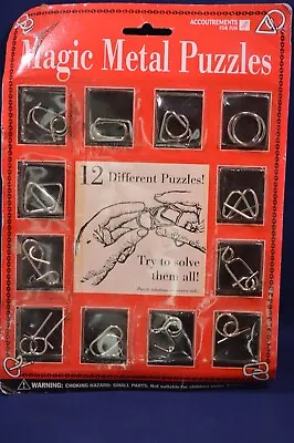 Magic Metal Puzzles 12 PuzzlesNew SealedMetal Wire Brain Teaser • $6.75