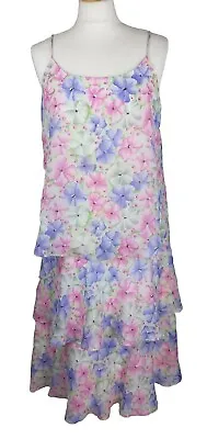 Horrockses Fashions Vintage Floral Tiered Sleeveless Midi Dress Size S/M • £40.50
