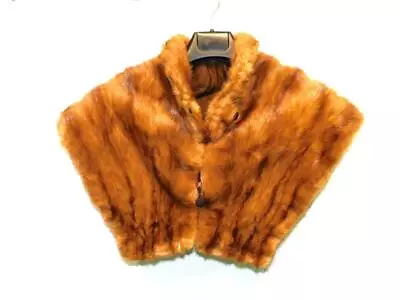 Vintage Light Brown Mink Fur Shawl Wrap Scarf Small Capelet Formal Party Winter • $34.99