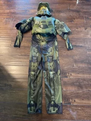 Master Chief Halo 3 Infinite Halloween Costume With Helmet  Size M 8-10 • $24.90