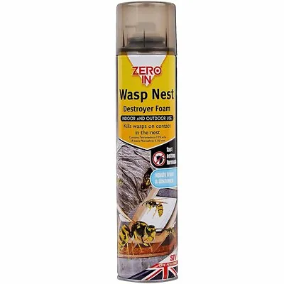 Zero In Wasp Nest Killer Destroyer Spray Foam Fly Wasps Nest Killer Spray 300ml • £6.99