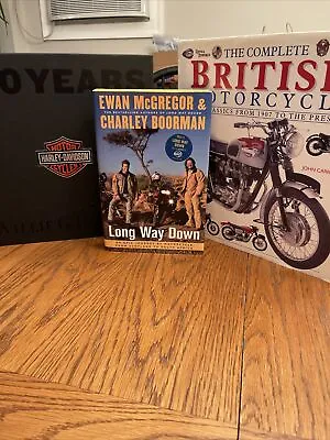 Motorcycle Book LOT Of 3 Harley- Davidson / British Motorcycles/ Long Way Down • $18.90
